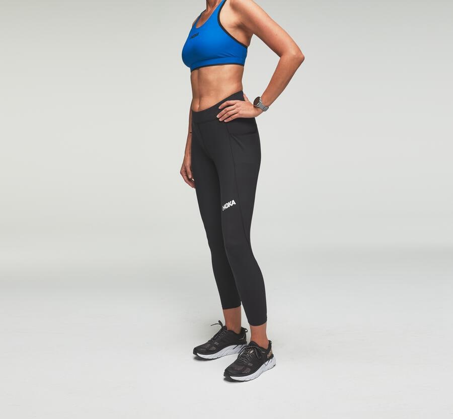 Hoka One One Performance Crop Tight - Women Pants - Black,Australia YQJ-713984